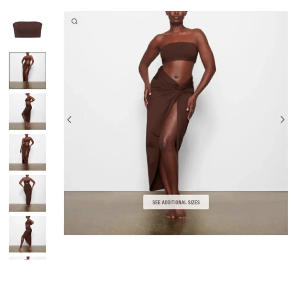 SKIMS SIGNATURE SWIM BANDEAU BIKINI TOP SIZE 3X COCOA BROWN